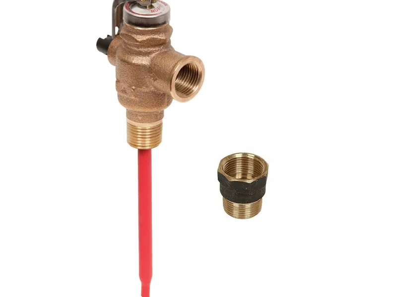 Technician replacing a temperature-pressure relief valve in Mesa, AZ 85201